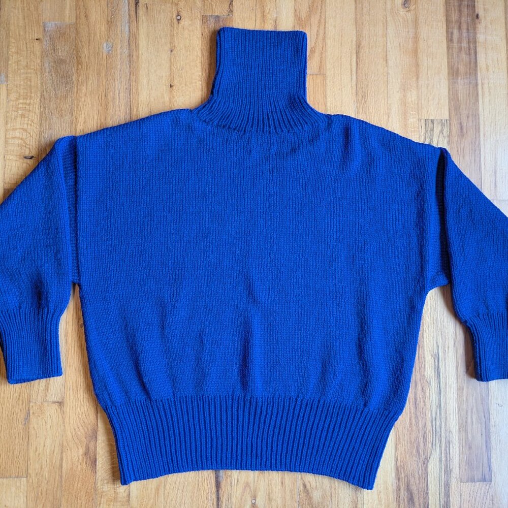 Jaggery London Nora turtleneck / highland wool / sapphire - Picture 2 of 8